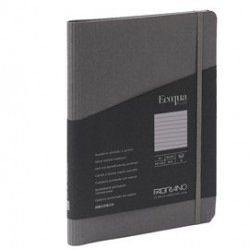 Taccuino c/elast. EcoQua Plus spiral. A5 70fg. righe antracite Fabriano