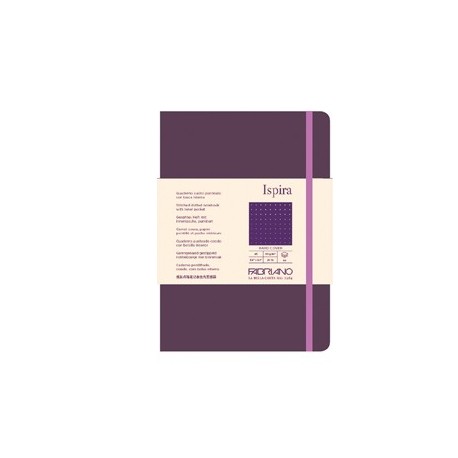 Taccuino c/elast. Ispira cop. rigida f.to A5 96fg. puntinato viola Fabriano