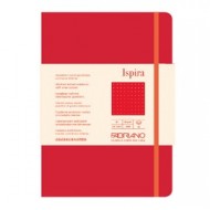 Taccuino c/elast. Ispira cop. fless. f.to A5 96fg. puntinato rosso Fabriano