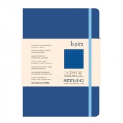 Taccuino c/elast. Ispira cop. fless. f.to A5 96fg. puntinato blu royal Fabriano