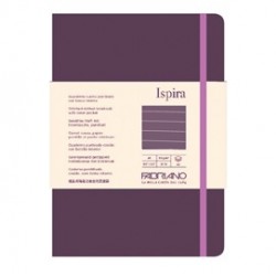 Taccuino c/elast. Ispira cop. fless. f.to A5 96fg. a righe viola Fabriano