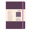Taccuino c/elast. Ispira cop. fless. f.to A5 96fg. a righe viola Fabriano