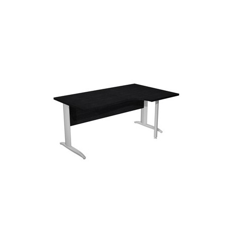 Scrivania Compact Dx 160x60/80/100cm nero venato frassino f. vern. cromo Easy