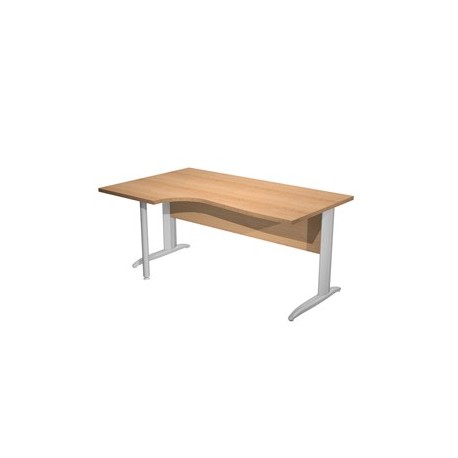 Scrivania Compact Sinistro 160x60/80/100cm piano faggio fianchi vern. crom.Easy