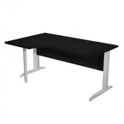 Scrivania Compact SX 160x60/80/100cm nero venato frass. f. vern. eff.cromo Easy