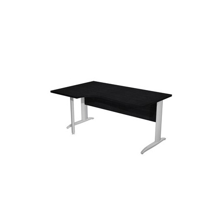 Scrivania Compact SX 160x60/80/100cm nero venato frass. f. vern. eff.cromo Easy