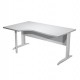 Scrivania Compact Sx 160x60/80/100cm grigio f. vern. eff. cromo Easy