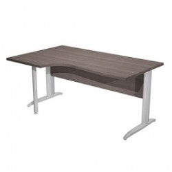 Scrivania Compact SX 160x60/80/100cm frassino tosc. f. effetto cromo Easy