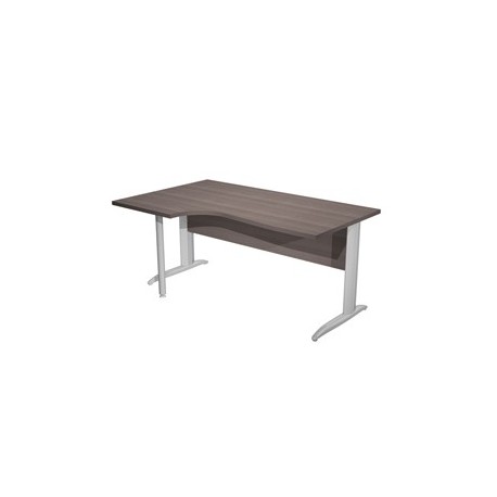 Scrivania Compact SX 160x60/80/100cm frassino tosc. f. effetto cromo Easy