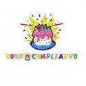 Festone in cartoncino 6mt Buon compleanno Torta Big Party