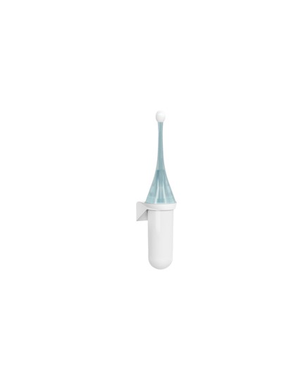 Portascopino da parete bianco azzurro Replast