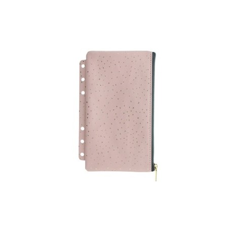 Pochette c/zip per organiser A5 e Personal Confetti rosa Filofax