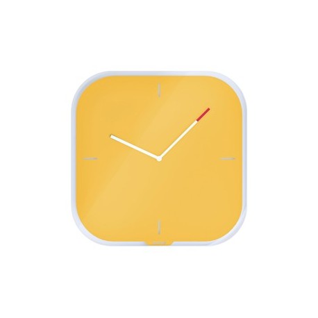 Orologio da parete silenzioso in vetro giallo Cosy Leitz