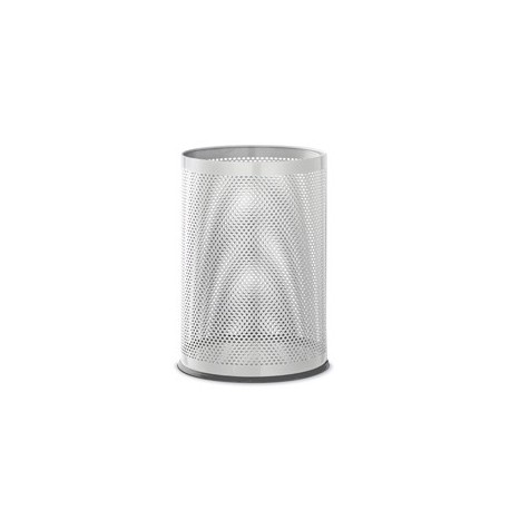 Cestino tondo bianco 14L in metallo traforato