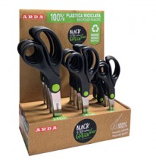 Display 12 forbici Re-Generation Black is the new Green misure ass. Arda