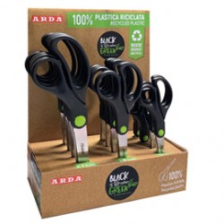 Display 12 forbici Re-Generation Black is the new Green misure ass. Arda