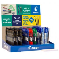 Expo 60pz roller G-2 + 30 refill in colori assortiti Pilot