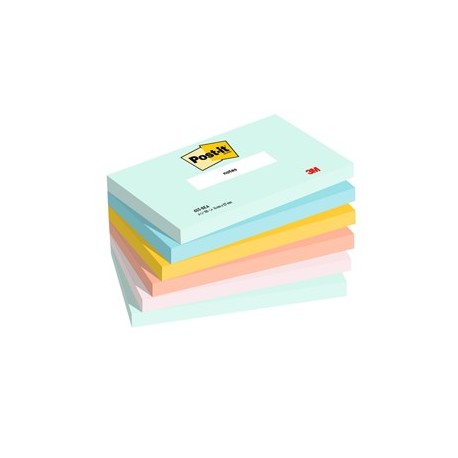 Cf. 6pz blocco 100fg. Post-it® Super Sticky 76x127mm 655-BEA Beachside