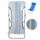 Sdraio pieghevole con righe azzurre Beach