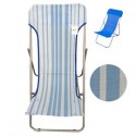 Sdraio pieghevole con righe azzurre Beach