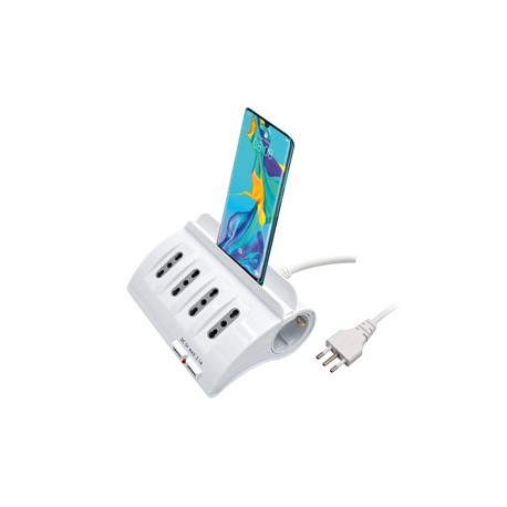 Multipresa da tavolo con porta telefono/Tablet Mediacom