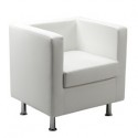 Poltrona in similpelle Pragma PR1 bianco con braccioli inclusi