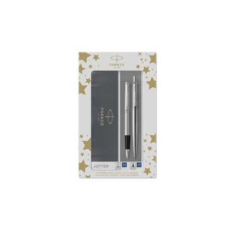 Gift Set DUO Jotter stainless steel CT sfera+stilografica M Parker