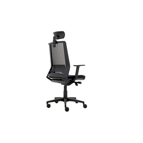 Poltrona semidirezionale Light LLNPG nero c/bracc. regolabili e poggiatesta