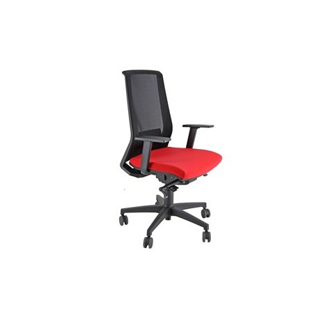 Poltrona semidirezionale Light LLN rosso con braccioli regolabili
