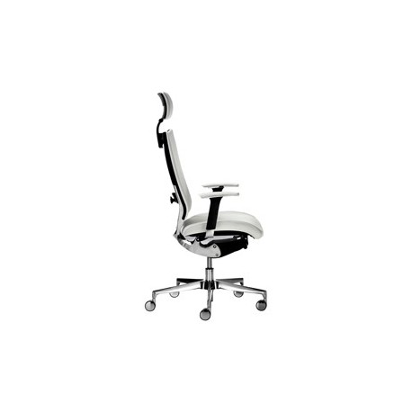 Poltrona semidirezionale Elite concept COTPGB bianco c/bracc.regolabili+poggiat