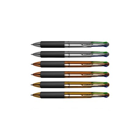Astuccio 6 penne sfera 4 colori Multi 1,0mm Chrome Osama