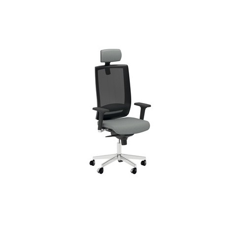 Poltrona semidirezionale Kind KIPGN grigio chiaro c/ bracc. regolabili+poggiate