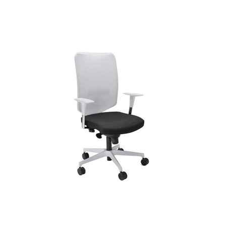 Poltrona semidirezionale Newair NWB nero/bianco con braccioli regolabili