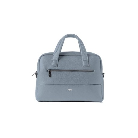 Borsa c/manici slim Gate Trended ecopelle dim.41x30x15cm azzurro InTempo