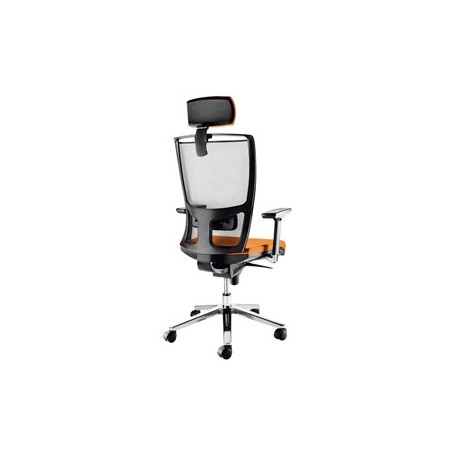 Poltrona semidirezionale Zoe ZOEPG arancio/grigio bracc.regolabili+poggiatesta