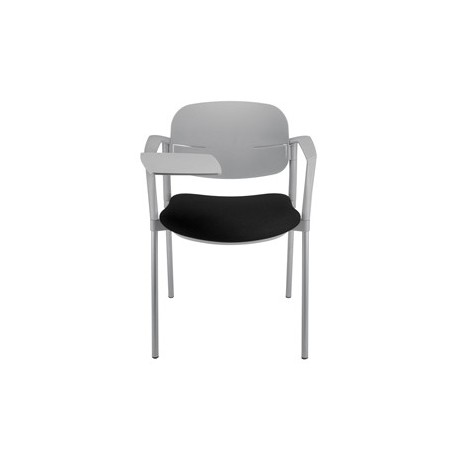 Poltroncina visitatore Step SPGPTT nero con braccioli inclusi e tavoletta