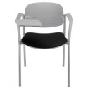 Poltroncina visitatore Step SPGPTT nero con braccioli inclusi e tavoletta