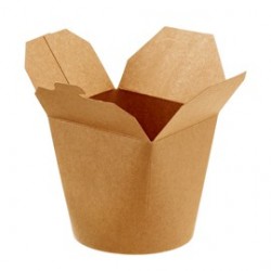 50 Contenitori rotondi da asporto in carta kraft + PE Ø9,5x10cm Leone