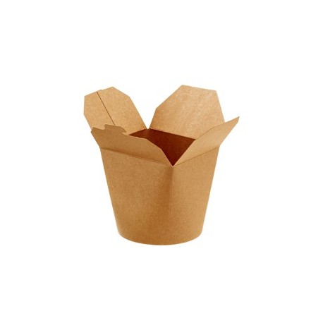 50 Contenitori rotondi da asporto in carta kraft + PE Ø9,5x10cm Leone