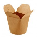 50 Contenitori rotondi da asporto in carta kraft + PE Ø9,5x10cm Leone