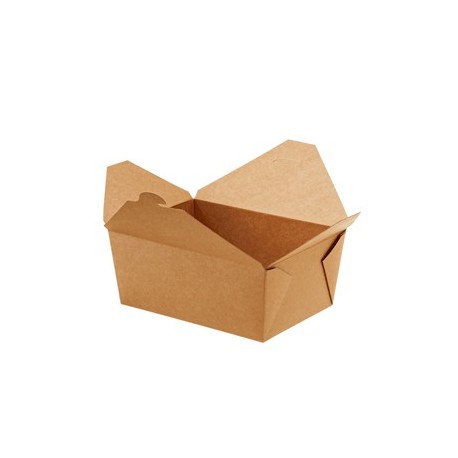 40 Contenitori rettangolari da asporto in carta kraft + PE 21x16x9 cm Leone