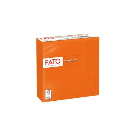50 tovaglioli carta 33x33cm 2 Veli Arancio Fato