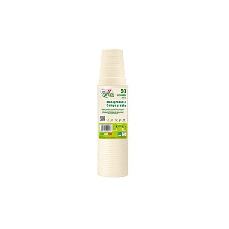 50 Bicchieri 200ml BIO Mater-bi DOpla Green art. 48026