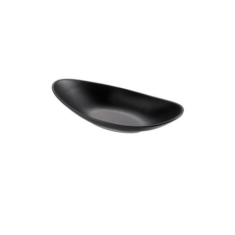Piatto ovale nero in melamina 31x16x4 cm Leone