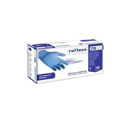 Conf 100 Guanti In Nitrile R70 tg L Senza Polvere Reflexx