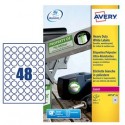 Poliestere adesivo L4716 bianco 20fg A4 Ø 30mm (48et/fg) laser Avery