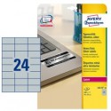 Poliestere adesivo L6133 argento 20fg A4 70x37mm (24et/fg) laser Avery