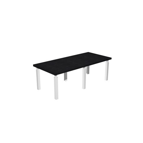 Tavolo riunione 220x100cm PRESTIGE QUADRO Nero venato/bianco
