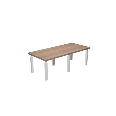 Tavolo riunione 220x100cm PRESTIGE QUADRO Ciliegio arabis/bianco