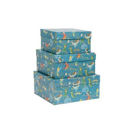 Set 3 scatole regalo medi fantasia Peter Pan dimensioni assortite Kartos